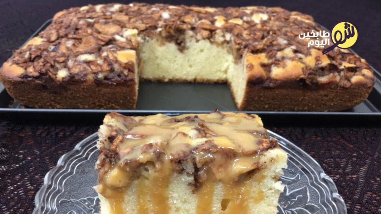 Apple and Cinnamon Cake with Toffee Sauce