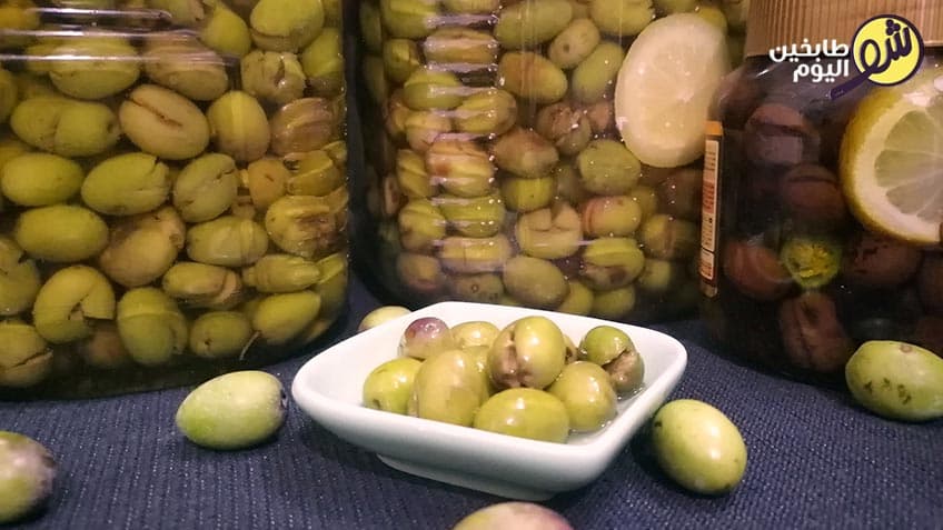 طريقة كبيس الزيتون الأخضر