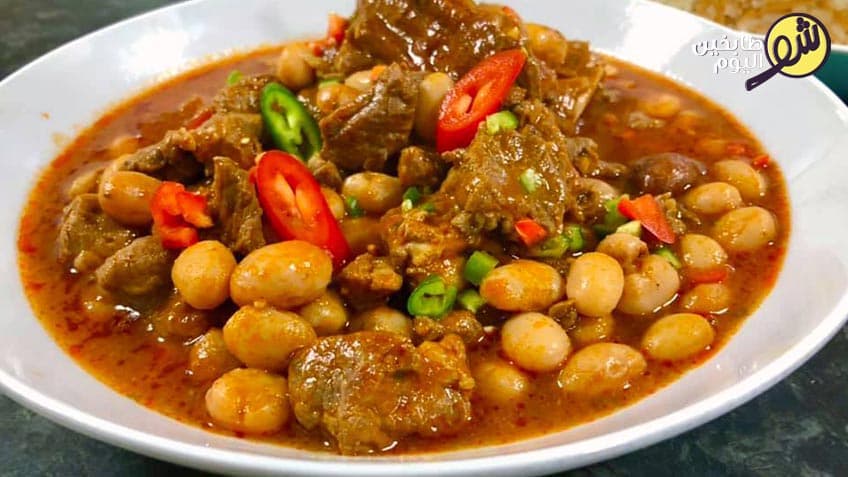 فاصوليا عايشة خانم باللحمة